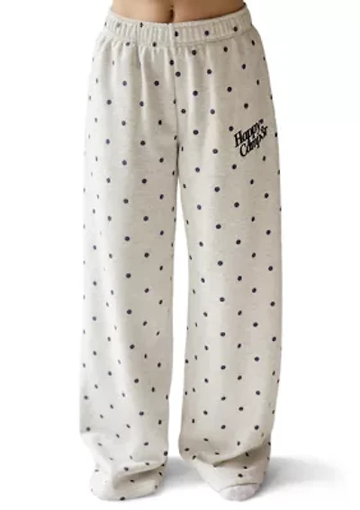 Women's Heather Gray Polka Dot Sweatpants