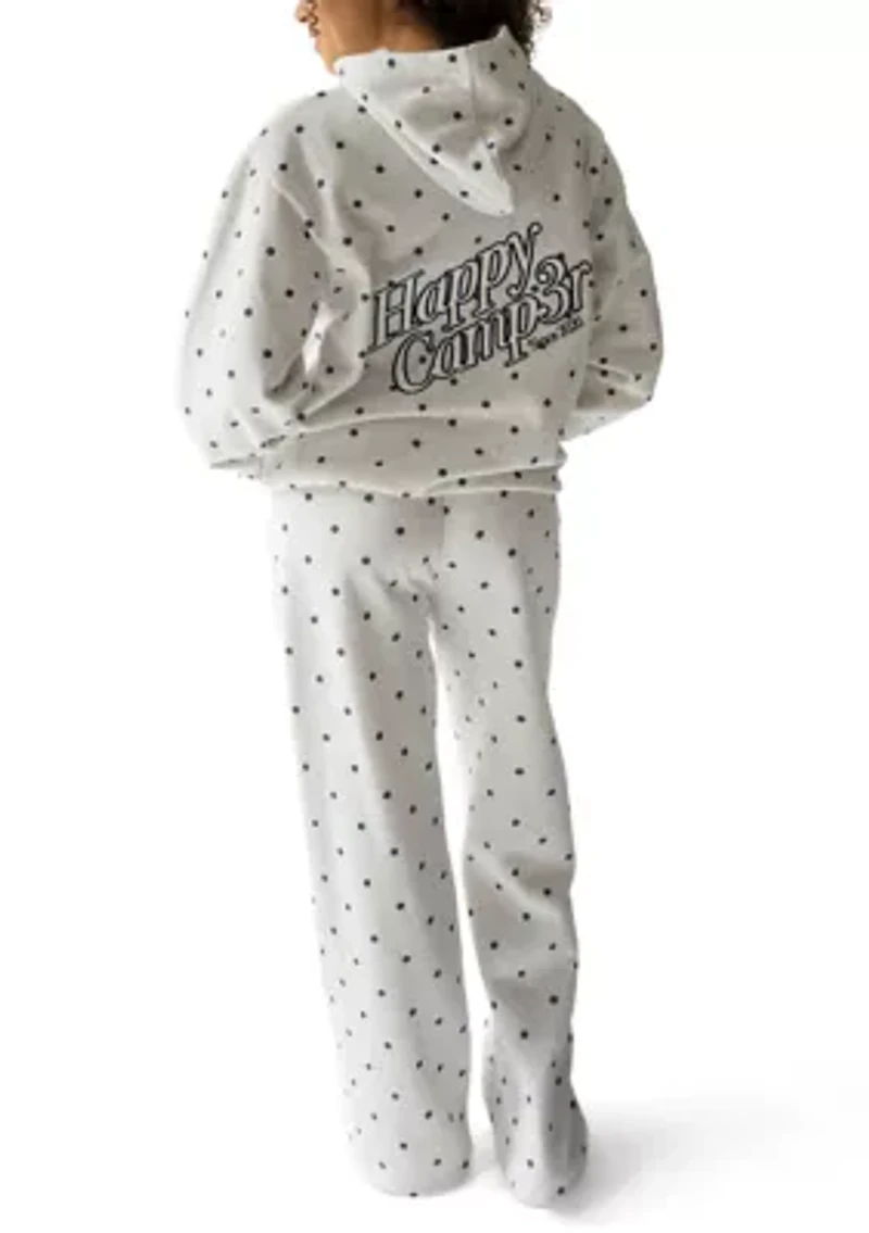 Women's Heather Gray Polka Dot Sweatpants
