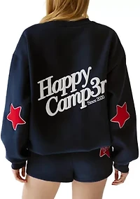 Women's Navy USA Crewneck Sweatshirt