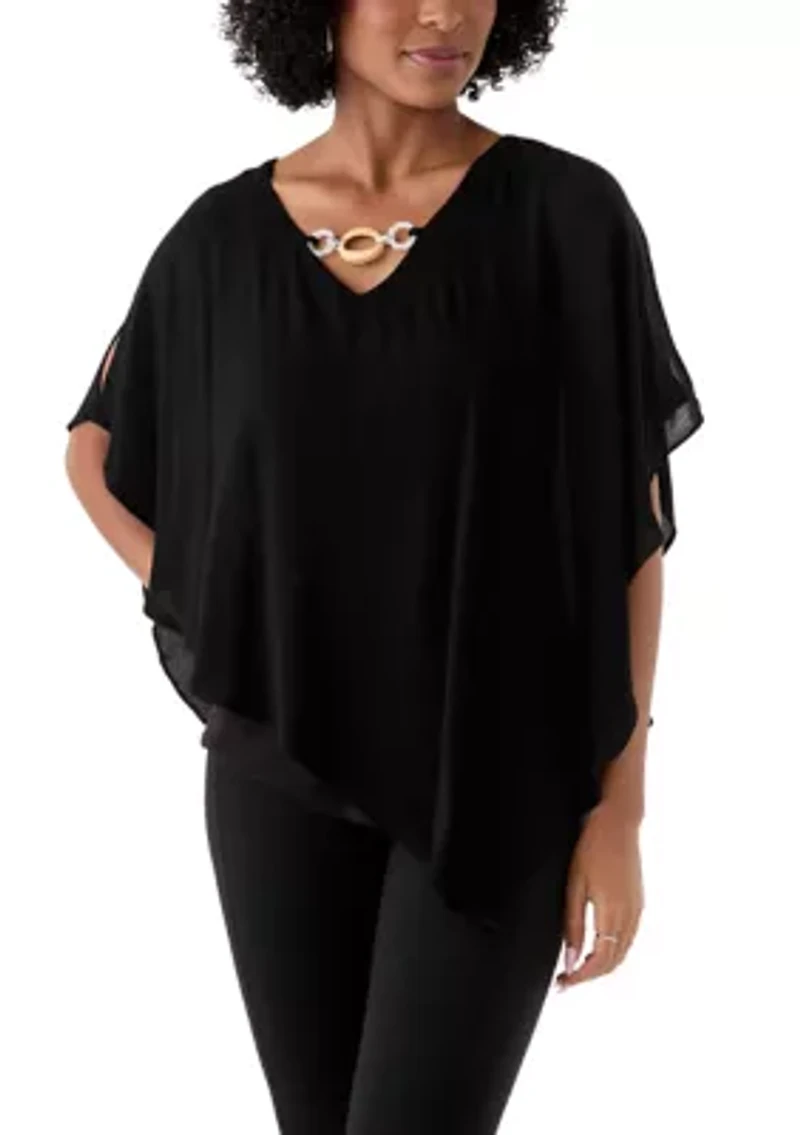 Women's Knit Overlay Top
