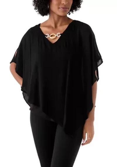 Women's Knit Overlay Top