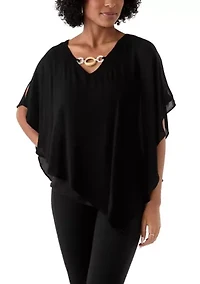 Women's Knit Overlay Top