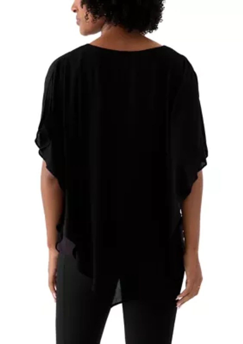 Women's Knit Overlay Top