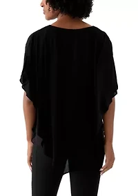 Women's Knit Overlay Top