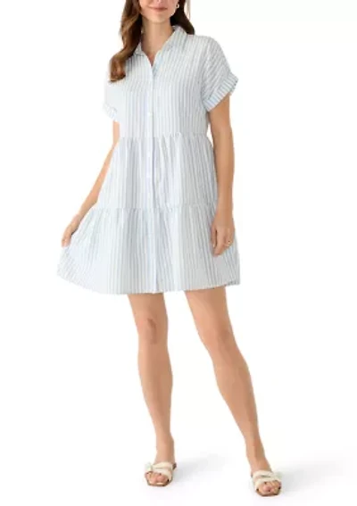 Women's Short Sleeve Tiered Mini Dress