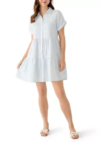 Women's Short Sleeve Tiered Mini Dress