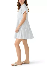 Women's Short Sleeve Tiered Mini Dress