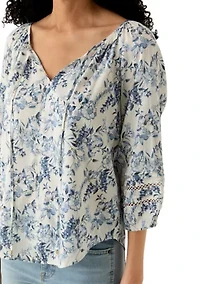 Women's 3/4 Sleeve Print Top