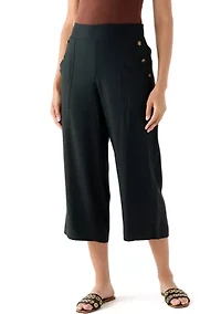 Women's Side Button Capri Pants