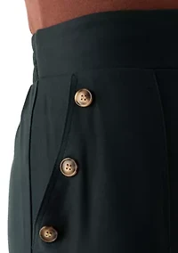 Women's Side Button Capri Pants