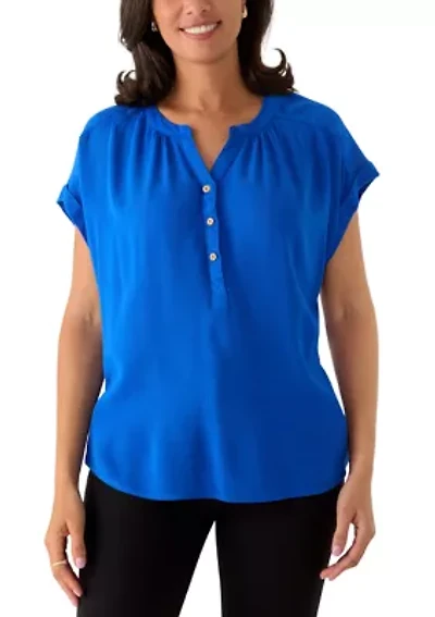 Women's Short Sleeve Popover Top