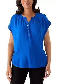 Women's Short Sleeve Popover Top