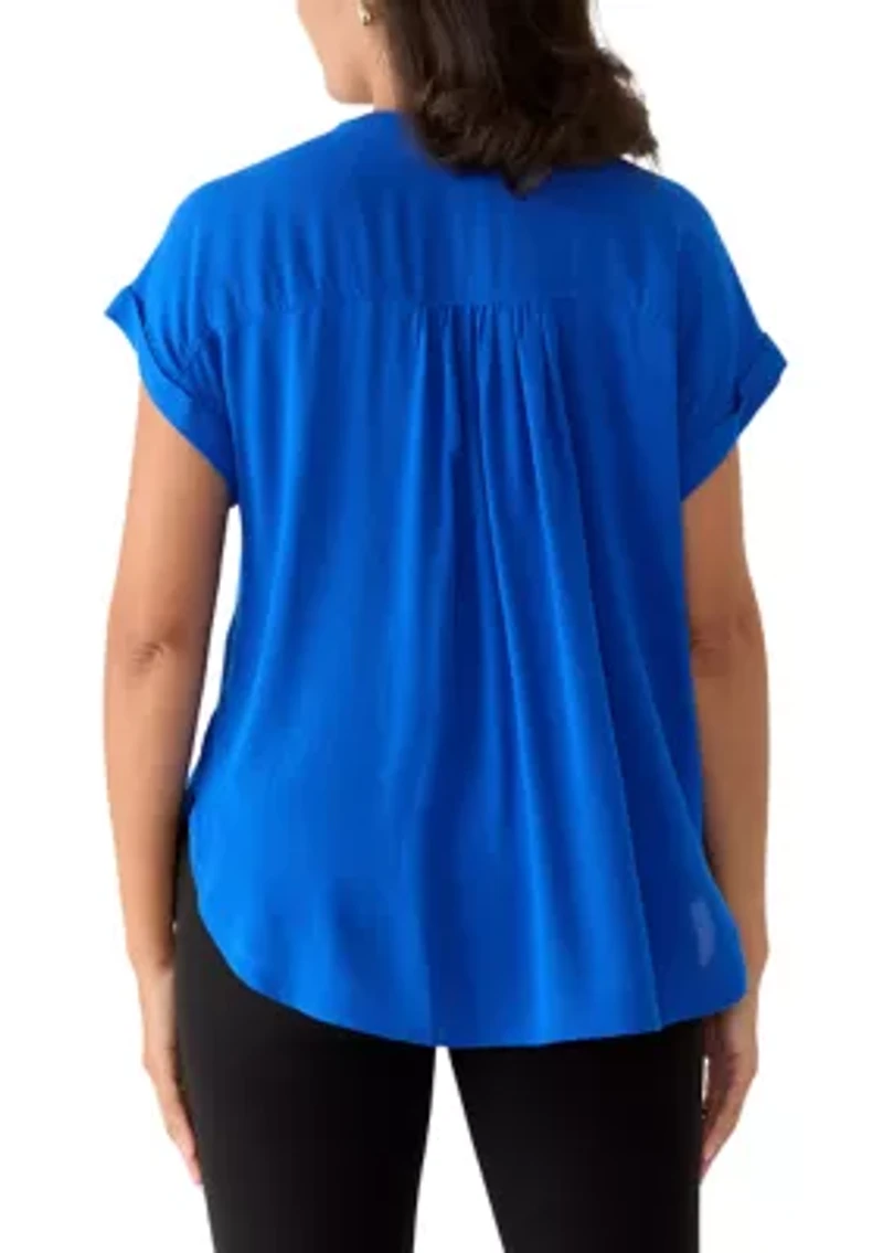 Women's Short Sleeve Popover Top