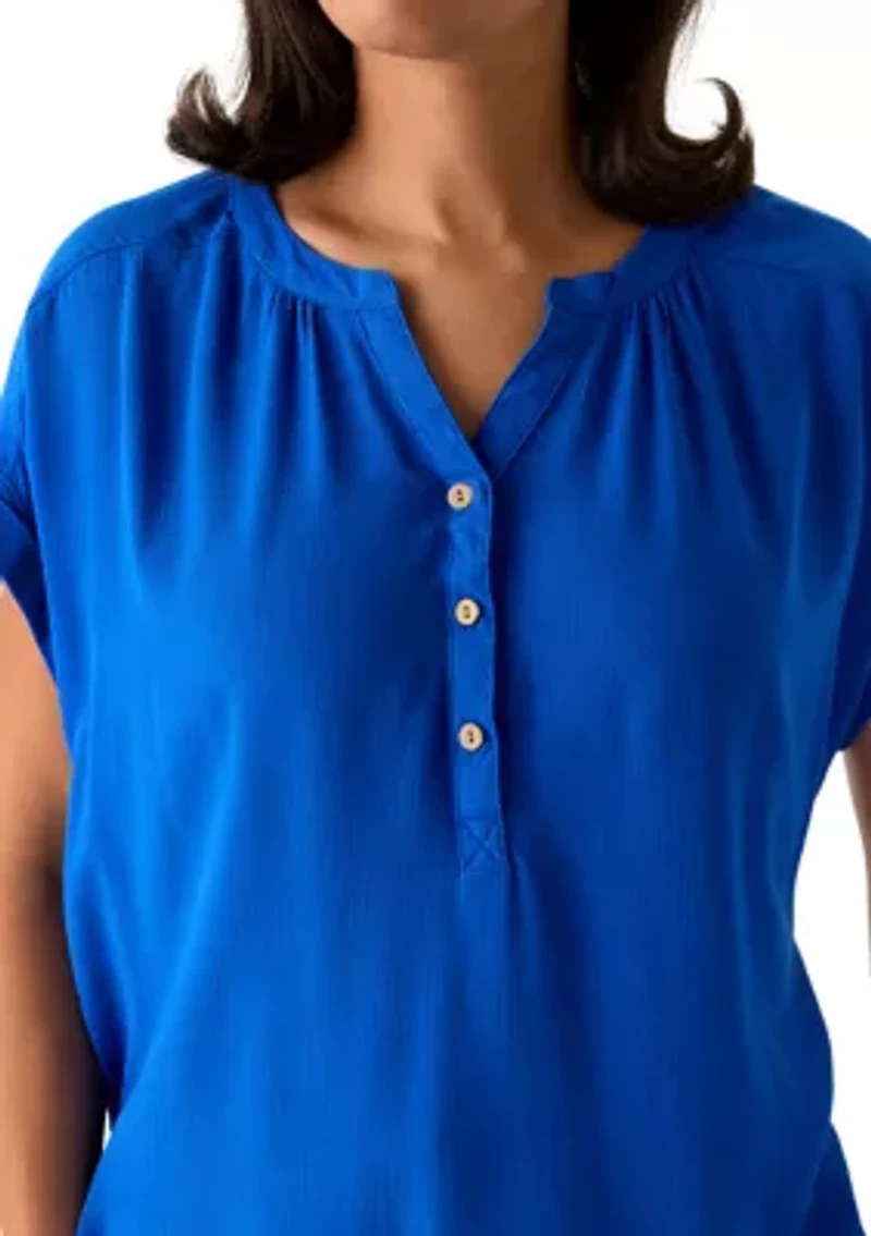 Women's Short Sleeve Popover Top