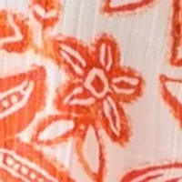 Women's Short Sleeve Printed Blouse with Trim