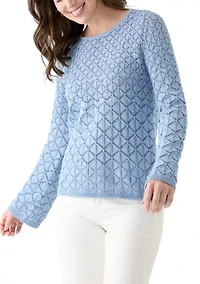 Women's Long Sleeve Crochet Sweater