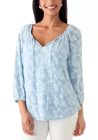 Women's Scoop Neck Burnout Top