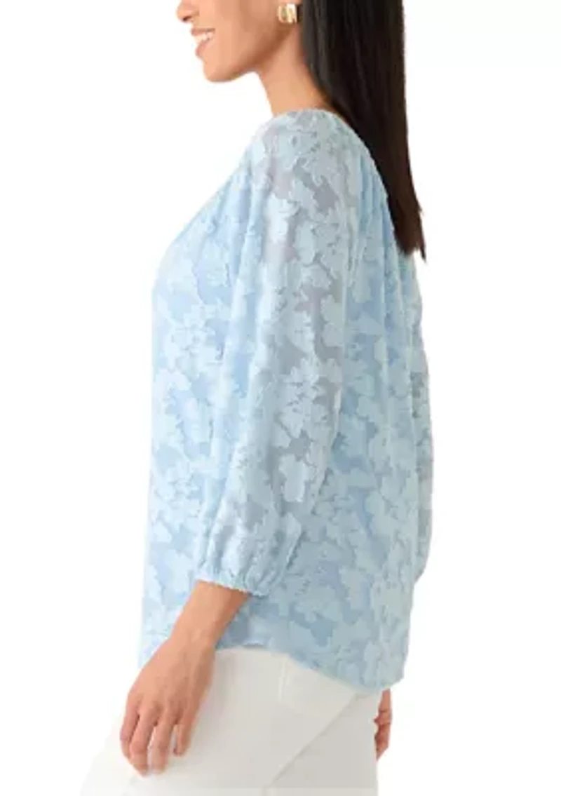 Women's Scoop Neck Burnout Top