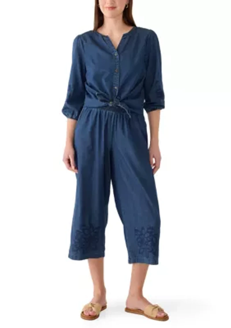 Women's Wide Leg Cropped Pants