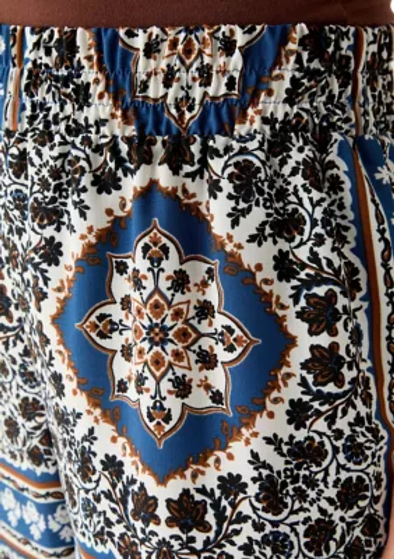 Women's Printed Wide Leg Drawstring Pants