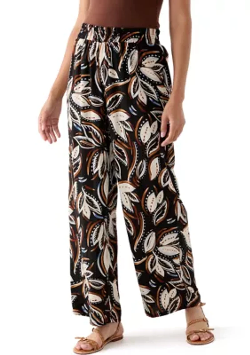 Women's Printed Wide Leg Drawstring Pants