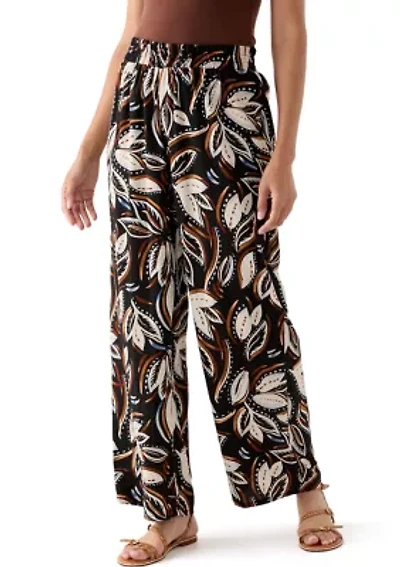 Women's Printed Wide Leg Drawstring Pants