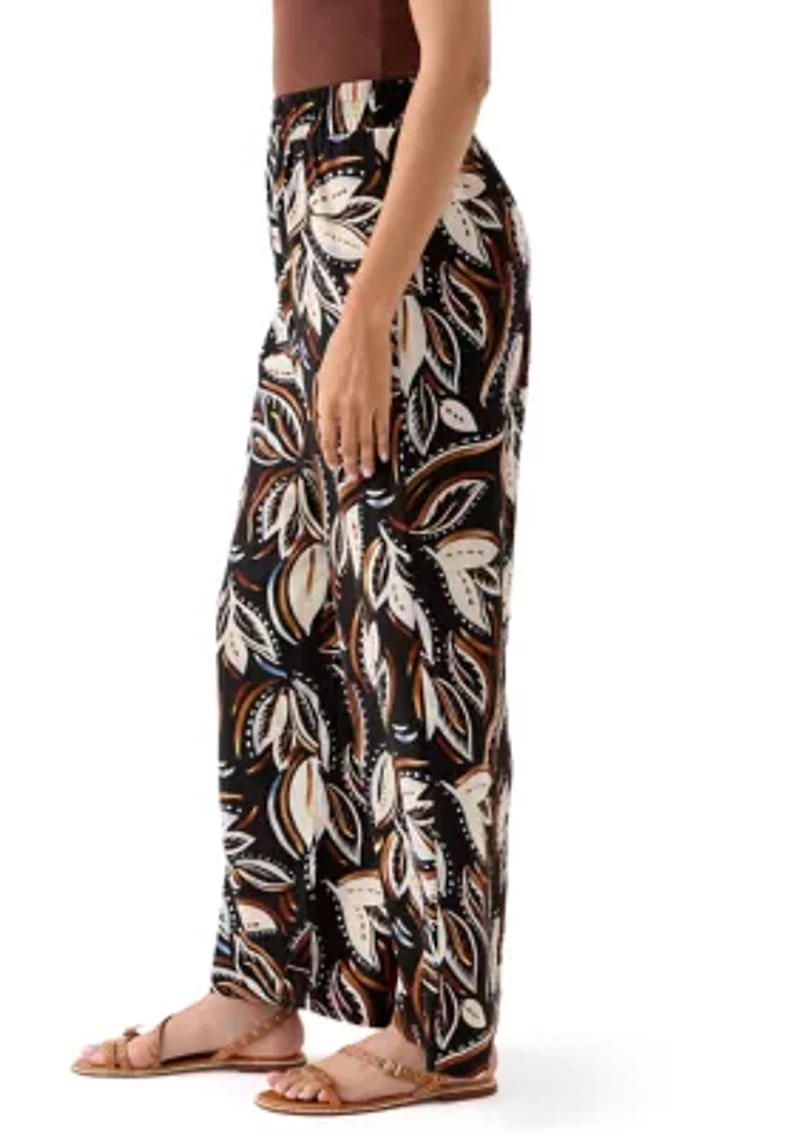 Women's Printed Wide Leg Drawstring Pants