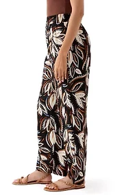 Women's Printed Wide Leg Drawstring Pants