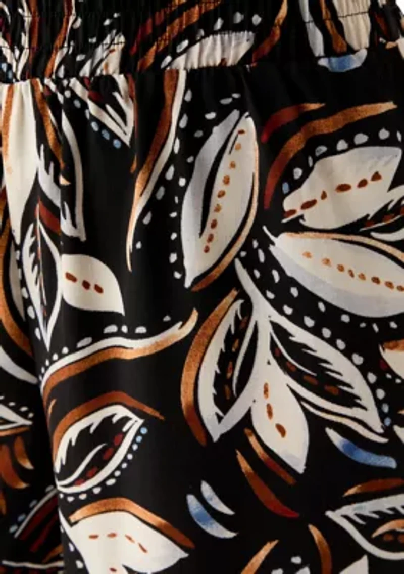 Women's Printed Wide Leg Drawstring Pants