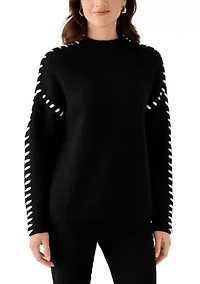 Women's Long Sleeve Stitched Sweater