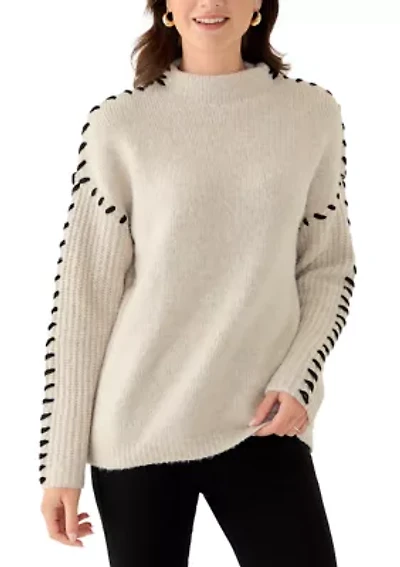 Women's Long Sleeve Stitched Sweater