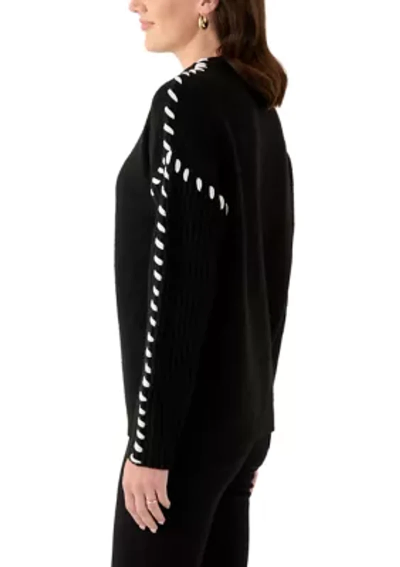 Women's Long Sleeve Stitched Sweater