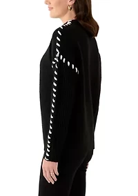 Women's Long Sleeve Stitched Sweater