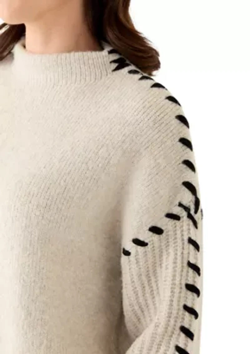 Women's Long Sleeve Stitched Sweater