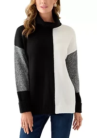 Women's Long Sleeve Colorblock Sweater