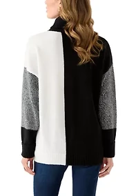Women's Long Sleeve Colorblock Sweater