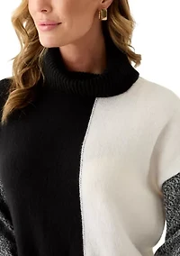 Women's Long Sleeve Colorblock Sweater