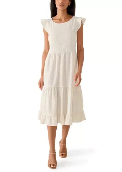 Women's Flutter Sleeve Midi Dress