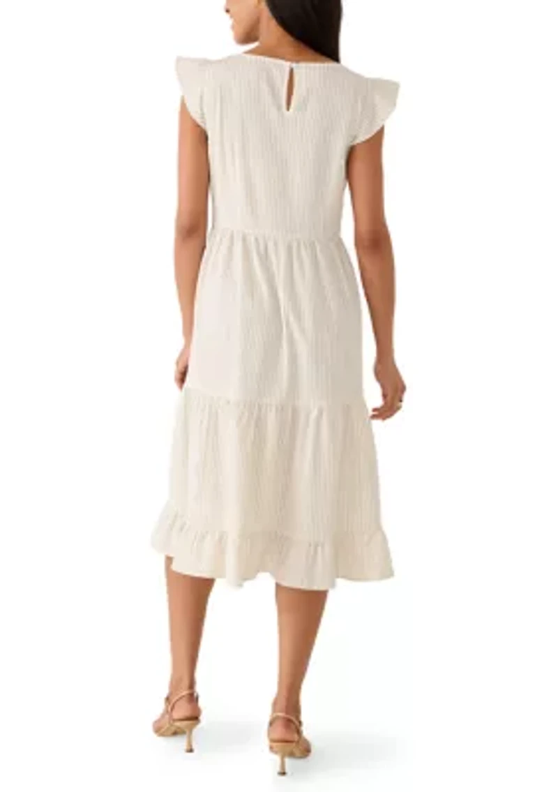 Women's Flutter Sleeve Midi Dress