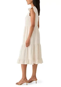 Women's Flutter Sleeve Midi Dress