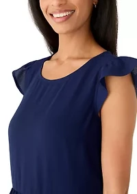 Women's Flutter Sleeve Midi Dress