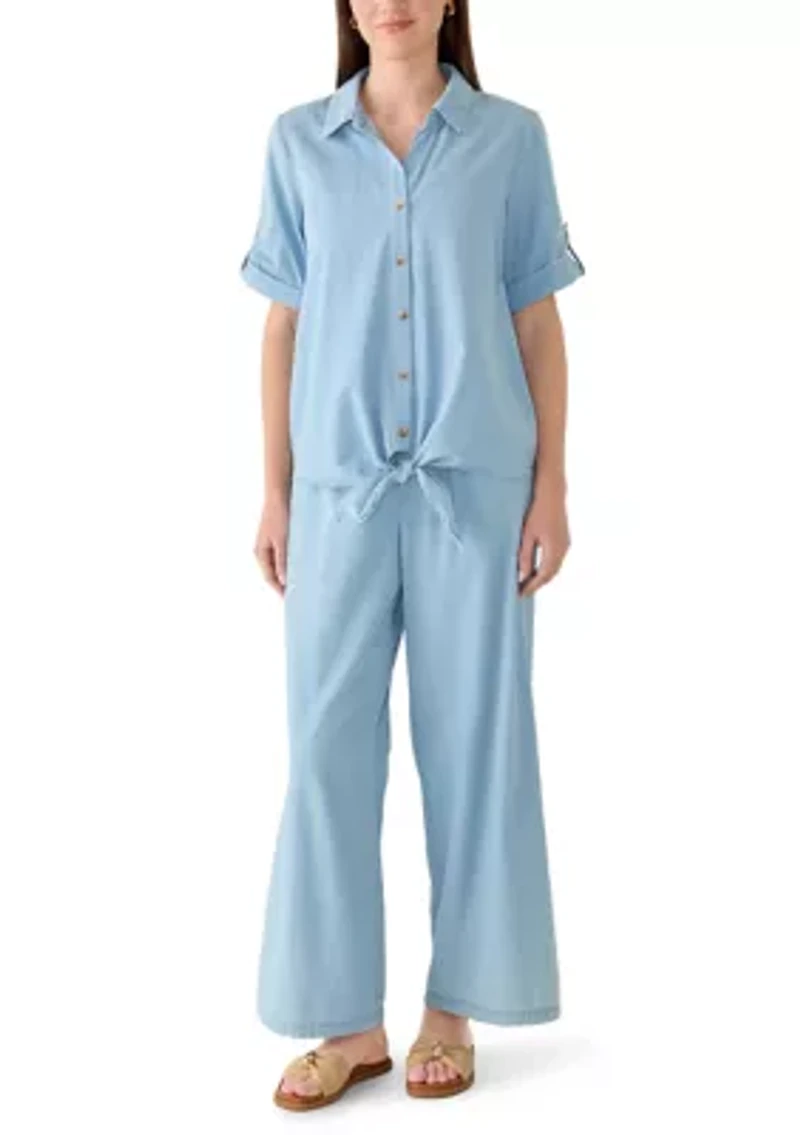 Women's Cropped Wide Leg Pants