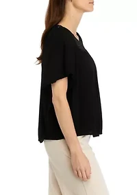 Women's Crochet Trim Top