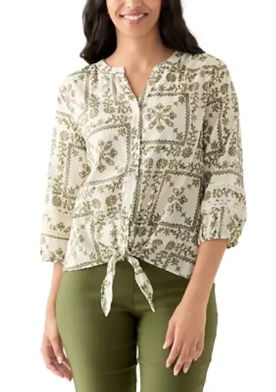 Women's 3/4 Sleeve Printed Top