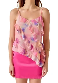 Dyed Ruffled Top