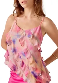 Dyed Ruffled Top