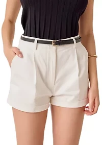 Rolled-up fitted shorts