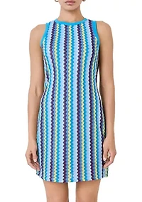 Zigzag Knit Mini Dress