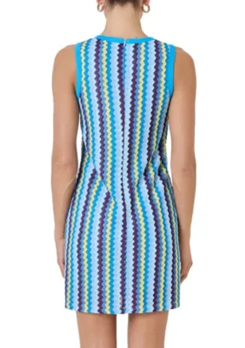 Zigzag Knit Mini Dress