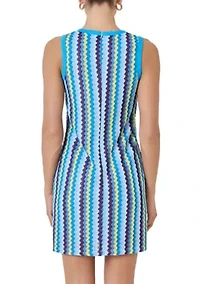 Zigzag Knit Mini Dress